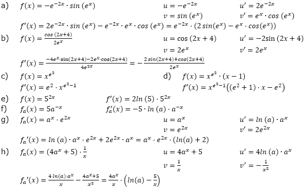 Ableitung der Exponentialfunktion Lösungen zum Aufgabensatz 1 Blatt 3/1 Expert Bild 1/© by www.fit-in-mathe-online.de