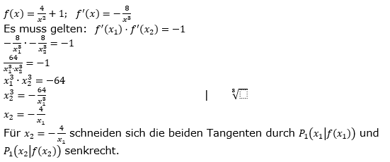 Tangente und Normale in der Differenzialrechnung. Lösungen zum Aufgabensatz 3 Blatt 3/3 Expert Bild 1/© by www.fit-in-mathe-online.de