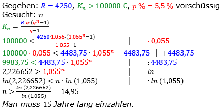 Rentenrechnung Lösungen zum Aufgabensatz 7 Blatt 2/1 Fortgeschritten/© by www.fit-in-mathe-online.de