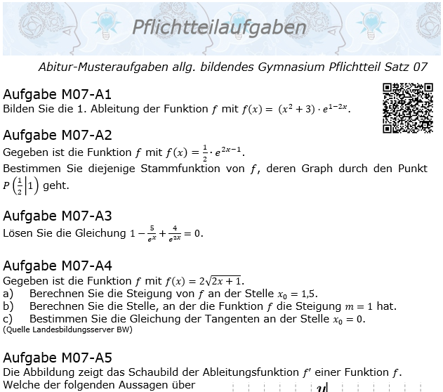 Abitur Pflichtteile ab 2019 Mustersatz 07 allg. bildendes Gymnasium © by www.fit-in-mathe-online