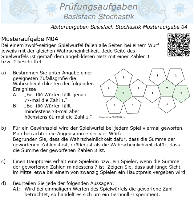 Abituraufgaben allg. bildendes Gymnasium Basisfach Stochastik ab 2021© by www.fit-in-mathe-online