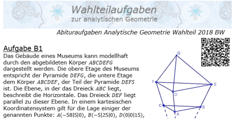 2018 Analytische Geometrie Abitur Wahlteil allg. Gymnasium
