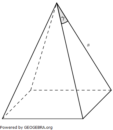 Eine quadratische Pyramide wurde aus Wachs hergestellt. (Realschulabschluss Kreiskegel Kugel Pflichtteil Aufgabengraphik P3/2014/© by www.fit-in-mathe-online.de)