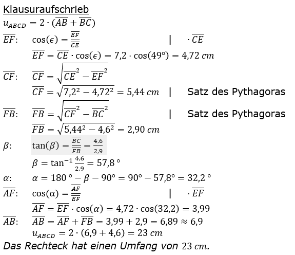 Realschulabschluss Trigonometrie Pflichtteil P2201L03 Lösung Bild 4/© by www.fit-in-mathe-online.de