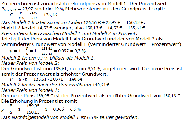 Lösungen zum Aufgabensatz 3 Graphik 1 Realschulabschluss Preise Preisbewegungen Übungsaufgaben/© by www.fit-in-mathe-online.de