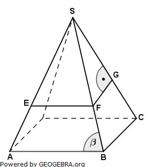 Für die quadratische Pyramide gilt: (Realschulabschluss Quadratische Pyramiden Wahlteil W1a/2005/© by www.fit-in-mathe-online.de)