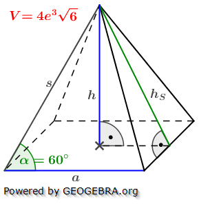 Realschulabschluss Quadratische Pyramiden Lösungs-Graphik Übungsaufgabe A6/© by www.fit-in-mathe-online.de
