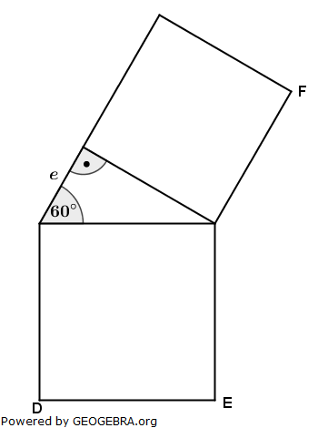 Nebenstehende Figur zeigt ein rechtwinkliges Dreieck mit Katheten- und Hypothenusenquadrat. (Realschulabschluss Wahlteilaufgaben Trigonometrie Aufgabengraphik W1b2006/© by www.fit-in-mathe-online.de)