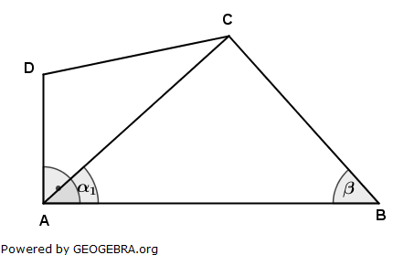 Im Viereck ABCD sind gegeben: (Realschulabschluss Pflichtteilaufgaben Trigonometrie Aufgabengraphik P12004/© by www.fit-in-mathe-online.de)