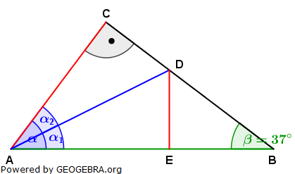 Realschulabschluss Trigonometrie Pflichtteil P12011 Lösungs-Graphik/© by www.fit-in-mathe-online.de