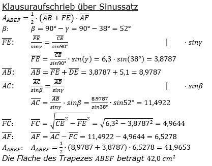 Realschulabschluss Trigonometrie Pflichtteil P22019 Lösung Sinussatz Bild 2/© by www.fit-in-mathe-online.de