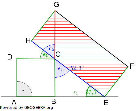 Realschulabschluss Trigonometrie Übungsaufgabe A02 Lösungs-Graphik/© by www.fit-in-mathe-online.de