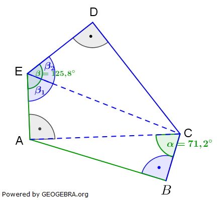 Realschulabschluss Trigonometrie Übungsaufgabe A04 Lösungs-Graphik/© by www.fit-in-mathe-online.de