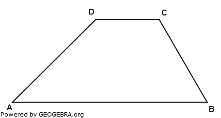 Gegeben ist das Trapez ABCD mit den parallel liegenden Seiten AB und CD. (Realschulabschluss Übungsaufgaben Trigonometrie Aufgabengraphik A06/© by www.fit-in-mathe-online.de)