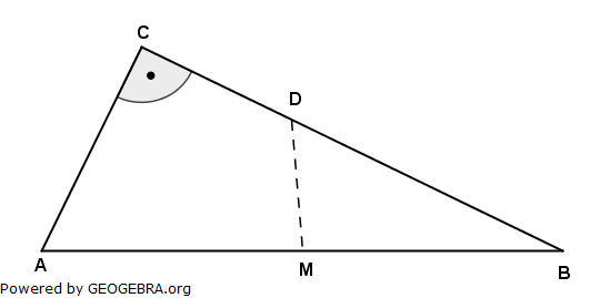 Gegeben ist das rechtwinklige Dreieck ABC mit dem Flächeninhalt 34,5 cm^2. (Realschulabschluss Wahlteilaufgaben Trigonometrie Aufgabengraphik W4b2006/© by www.fit-in-mathe-online.de)