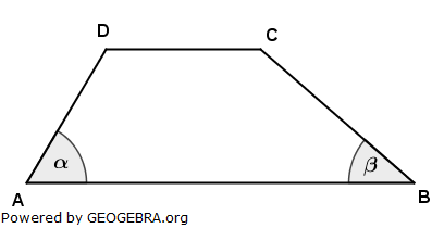 Gegeben ist das Trapez ABCD. (Realschulabschluss Wahlteilaufgaben Trigonometrie Aufgabengraphik W1a2008/© by www.fit-in-mathe-online.de)