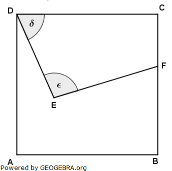 Im Quadrat ABCD gilt: (Realschulabschluss Wahlteilaufgaben Trigonometrie Aufgabengraphik W1a2010/© by www.fit-in-mathe-online.de)