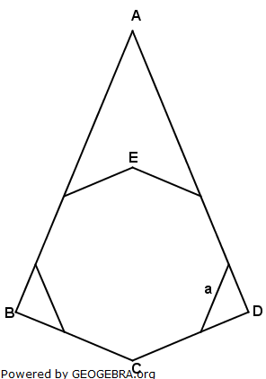 Die Figur besteht aus dem Viereck ABCD und einem regelmäßigen Achteck. (Realschulabschluss Wahlteilaufgaben Trigonometrie Aufgabengraphik W1b2011/© by www.fit-in-mathe-online.de)