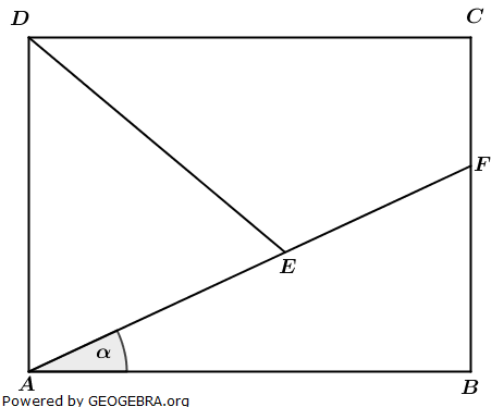 Im Rechteck ABCD sind gegeben: (Realschulabschluss Wahlteilaufgaben Trigonometrie Aufgabengraphik W1a2014/© by www.fit-in-mathe-online.de)