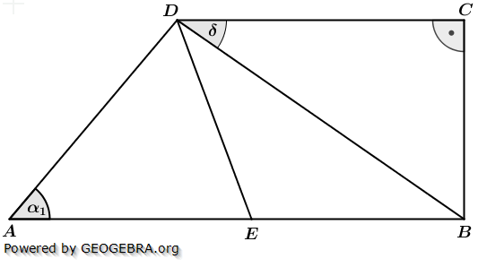 Im Trapez ABCD gilt: (Realschulabschluss Wahlteilaufgaben Trigonometrie Aufgabengraphik W1a2015/© by www.fit-in-mathe-online.de)
