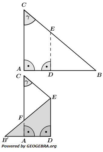 Für das Papierdreieck gilt : (Realschulabschluss Wahlteilaufgaben Trigonometrie Aufgabengraphik W1b2016/© by www.fit-in-mathe-online.de)