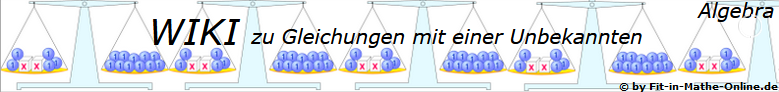 Gleichungen mit einer Unbekannten WIKI der Regeln und Formeln/© by www.fit-in-mathe-online.de