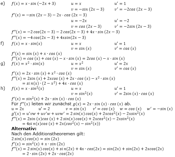 Ableitung der trigonometrischen Funktionen Lösungen zum Aufgabensatz 1 Blatt 3/2 Expert Bild 2/© by www.fit-in-mathe-online.de