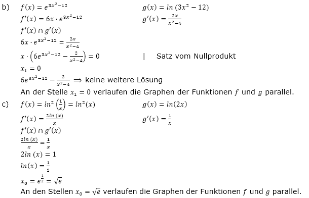 Ableitung der Logarthmusfunktion.(Umkehrregel) Lösungen zum Aufgabensatz 3 Blatt 2/2 Fortgeschritten Bild 2/© by www.fit-in-mathe-online.de