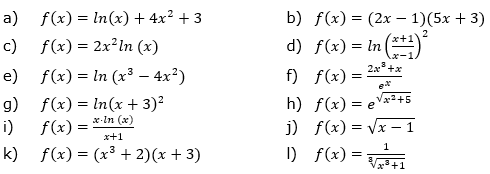 Bilde die 1. Ableitung der gegebenen Funktionsgleichungen und vereinfache so weit wie möglich. (Grafik A330101 im Aufgabensatz 1 Blatt 3/3 Expert Ableitungen vermischte Aufgaben /© by www.fit-in-mathe-online.de)