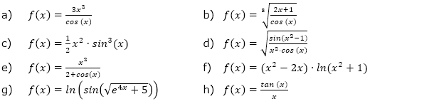 Leite zweimal ab und vereinfache so weit wie möglich. (Grafik A410101 im Aufgabensatz 1 Blatt 4/1 Uniuversität Ableitungen vermischte Aufgaben /© by www.fit-in-mathe-online.de)