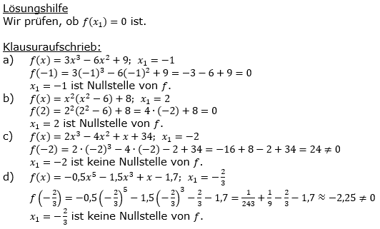 Ganzrationale Funktionen Lösungen zum Aufgabensatz 2 Blatt 1/3 Grundlagen Bild 1/© by www.fit-in-mathe-online.de