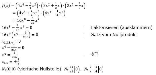 Ganzrationale Funktionen Lösungen zum Aufgabensatz 6 Blatt 2/1 Fortgeschritten Bild 1/© by www.fit-in-mathe-online.de