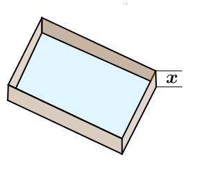Zeige, dass man nur für 0 < x < 15 eine solche Schachtel formen kann. (Grafik A330501 im Aufgabensatz 5 Blatt 3/3 Expert zu Ganzrationalen Funktionen in den Funktionsklassen Bild 2/© by www.fit-in-mathe-online.de)