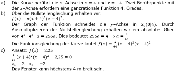 Ganzrationale Funktionen Lösungen zum Aufgabensatz 8 Blatt 3/3 Expert Bild 1/© by www.fit-in-mathe-online.de