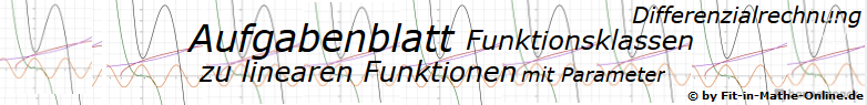 Lineare Funktionen mit Parameter der Funktionsklassen - Aufgabenblätter/© by www.fit-in-mathe-online.de