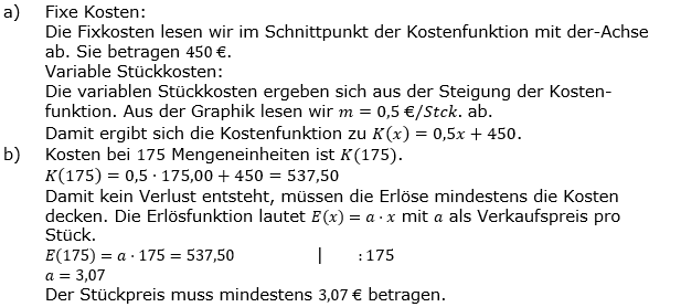 Lineare Funktionen der Funktionsklassen. Lösungen zum Aufgabensatz 1 Blatt 3/2 Expert Bild1 /© by www.fit-in-mathe-online.de)