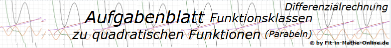 Quadratische Funktionen (Parabeln) der Funktionsklassen - Aufgabenblätter/© by www.fit-in-mathe-online.de