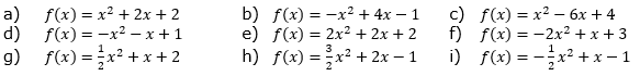 Berechne die Scheitelkoordinaten und gib die Scheitelform an. (Grafik A120601 im Aufgabensatz 6 Blatt 1/2 Grundlagen zu quadratischen Funktionen (Parabeln) in den Funktionsklassen) /© by www.fit-in-mathe-online.de)