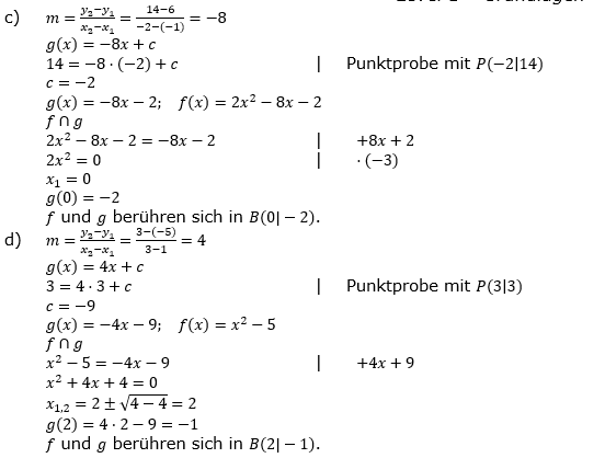 Quadratische Funktionen (Parabeln) der Funktionsklassen. Lösungen zum Aufgabensatz 06 Blatt 1/4 Grundlagen Bild 2 /© by www.fit-in-mathe-online.de