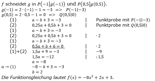 Quadratische Funktionen der Funktionsklassen. Lösungen zum Aufgabensatz 09 Blatt 2/2 Fortgeschritten Bild 1 /© by www.fit-in-mathe-online.de