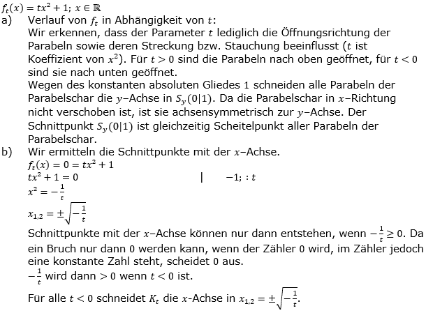 Quadratische Funktionen der Funktionsklassen. Lösungen zum Aufgabensatz 01 Blatt 3/4 Expert Bild 1 /© by www.fit-in-mathe-online.de
