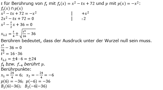 Quadratische Funktionen der Funktionsklassen. Lösungen zum Aufgabensatz 07 Blatt 3/5 Expert Bild 1 /© by www.fit-in-mathe-online.de