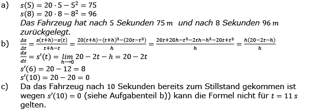Vom Differenzenquotienten zur Ableitung Lösungen zum Aufgabensatz 1 Blatt 3/1 Expert Bild 1/© by www.fit-in-mathe-online.de
