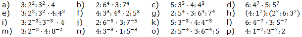 Vereinfache den Term. Wende das 4. Potenzgesetz an. (Aufgabensatz 5 Blatt 1/2 Grundlagen zu Potenzen mit gleichem Exponenten/© by www.fit-in-mathe-online.de)