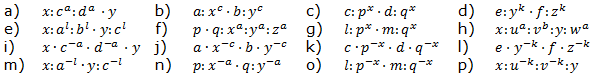 Vereinfache den Term. Wende das 4. Potenzgesetz an. (Aufgabensatz 11 Blatt 1/2 Grundlagen zu Potenzen mit gleichem Exponenten/© by www.fit-in-mathe-online.de)