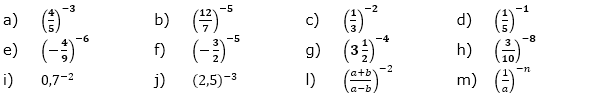 Schreibe mit positivem Exponenten. (Aufgabensatz 4 Blatt 2/1 Fortgeschritten zu Potenzen mit gleichem Exponenten/© by www.fit-in-mathe-online.de)
