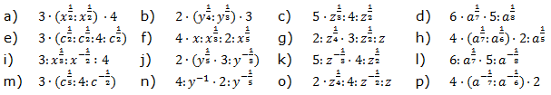 Vereinfache den Term. Wende das 2.Potenzgesetz an. (Aufgabensatz 6 Blatt 1/2 Grundlagen zu Potenzen mit rationalem Exponenten/© by www.fit-in-mathe-online.de)