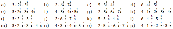 Vereinfache den Term. Wende das 4.Potenzgesetz an. (Aufgabensatz 3 Blatt 1/4 Grundlagen zu Potenzen mit rationalem Exponenten/© by www.fit-in-mathe-online.de)