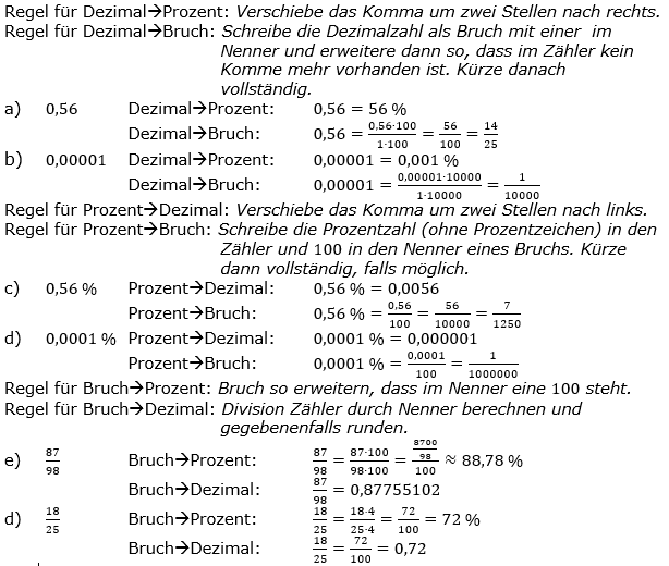 Prozentrechnung allgemein Lösungen zum Aufgabensatz 4 Blatt 1/2 Grundlagen Bild 1/© by www.fit-in-mathe-online.de