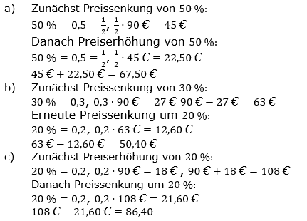 Prozentrechnung Basiswissen Lösungen zum Aufgabensatz 2 Blatt 2/1 Fortgeschritten Bild 1/© by www.fit-in-mathe-online.de